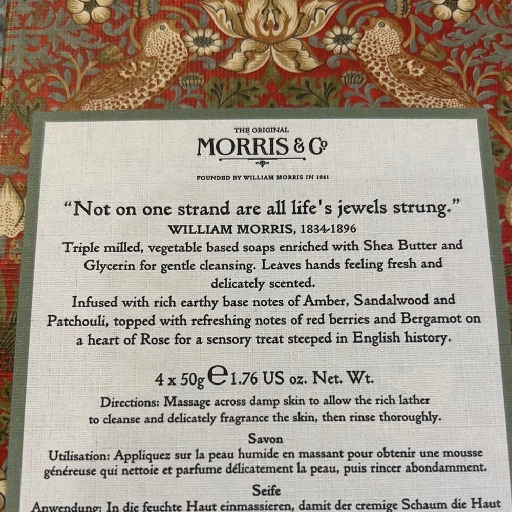 William Morris At Home Guest Soaps Boxed Set of 4, NWT - Picture 9 of 16